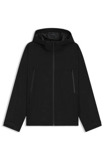 Tuulitakki BOSS Waterproof Windbreaker Jacket with Inner Zipped Pocket Musta | 50542491