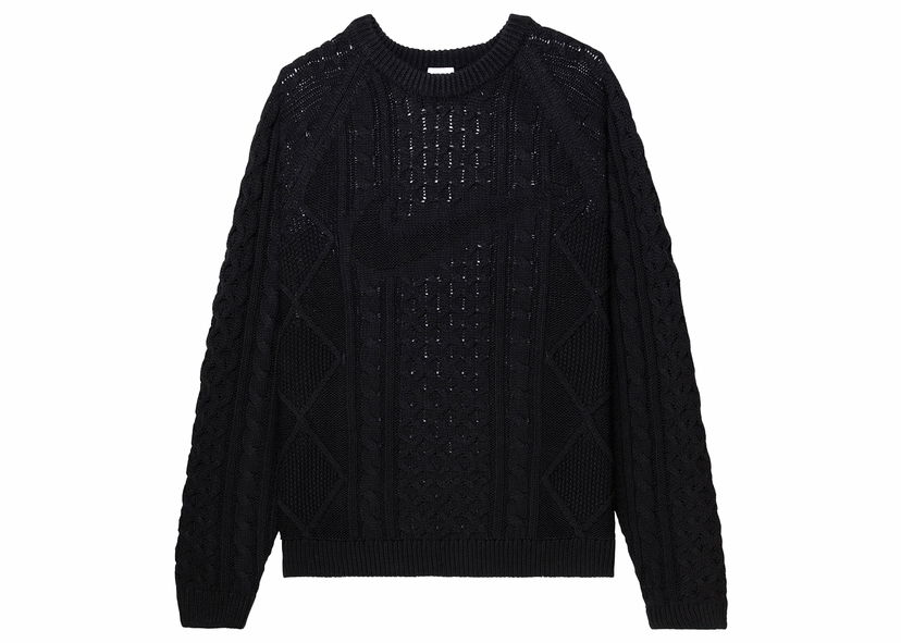 Villapaita Nike Cable Knit L/S Sweater Musta | DQ5177-010