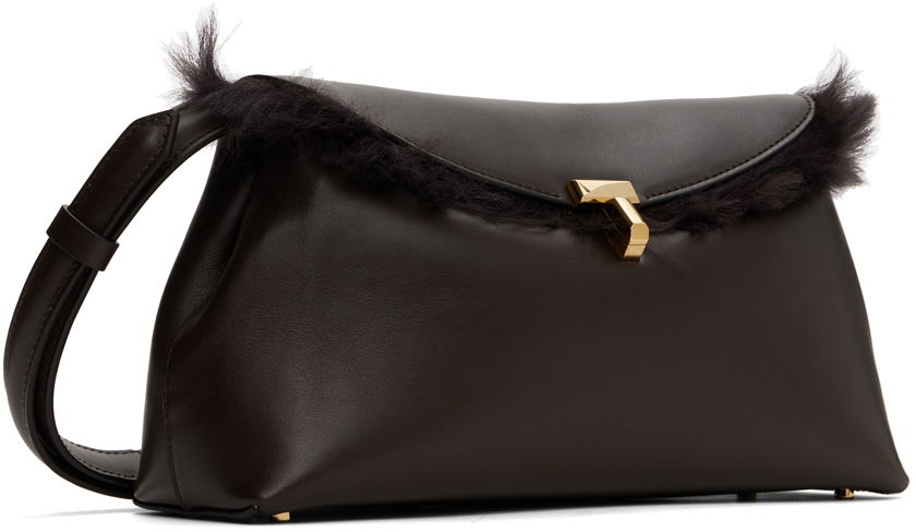 Käsilaukku TOTEME Shearling T-Lock Clutch Bag Ruskea | 244-WAL0055-LE0084, 1