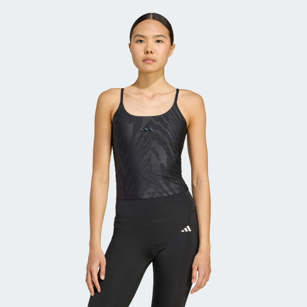 Tankkitoppi adidas Performance Optime Allover Print Training Tank Top Musta | JV6961, 0