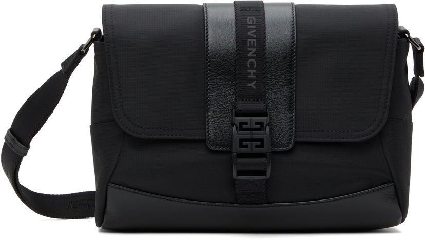 Olkalaukku Givenchy Technical Canvas and Leather Small G-Trail Messenger Bag Musta | BKU052K1X0001