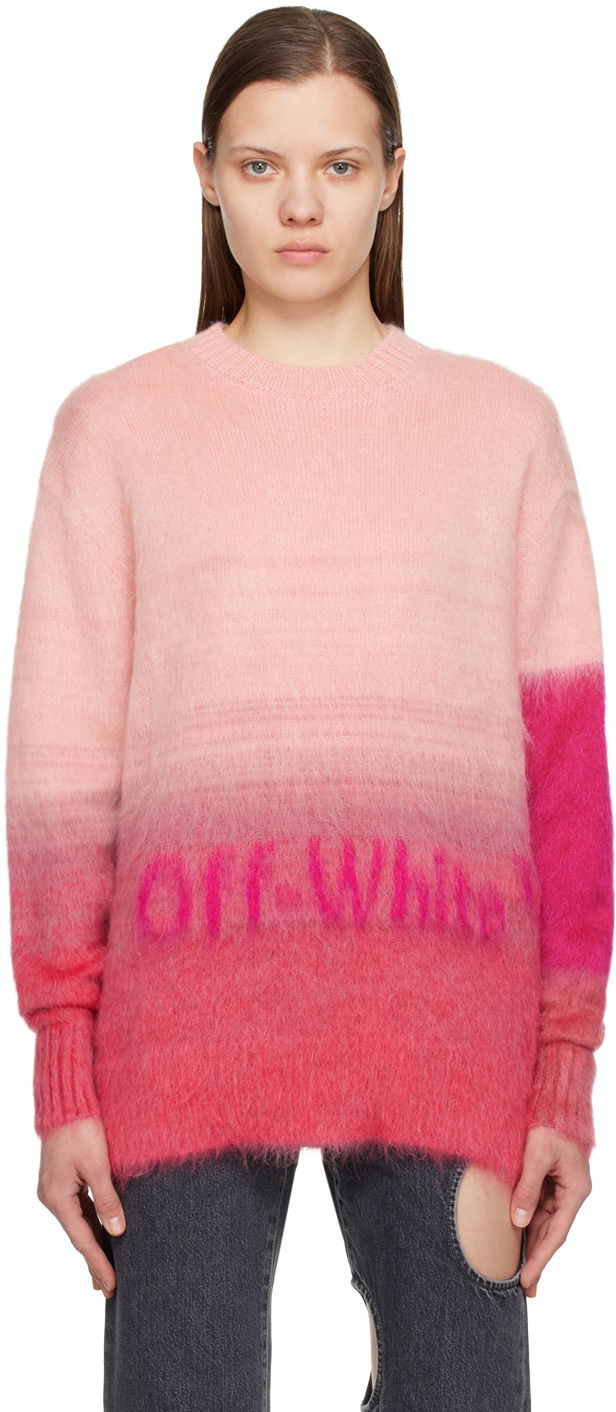 Villapaita Off-White Off-White Gradient Sweater Vaaleanpunainen | OWHE084S23KNI0012632