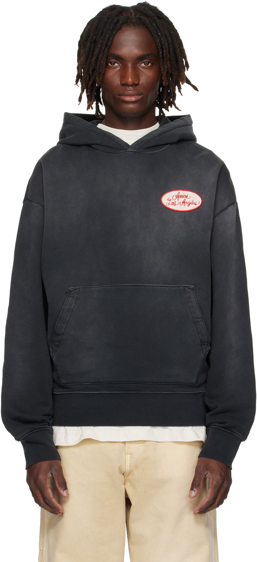 Huppari AMIRI AMIRI Station Patch Oversized Hoodie Musta | AMJYHD1119