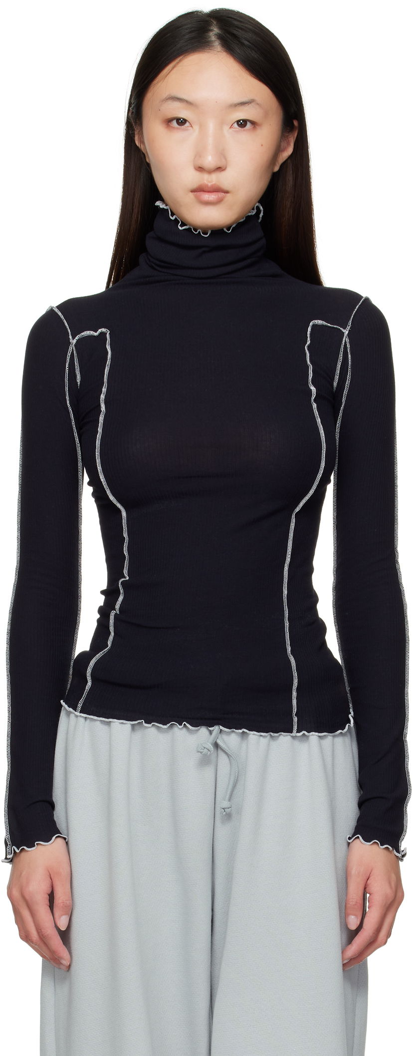 Villapaita Baserange Baserange Omato Turtleneck Top Musta | TTOMT-CR-AU25