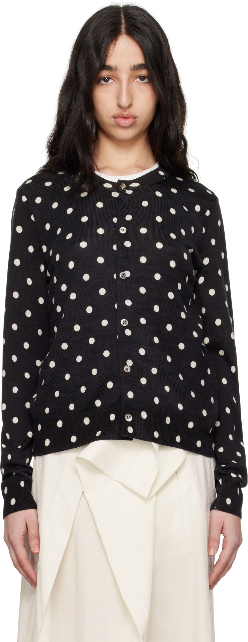 Villapaita Comme des Garçons Comme des Garçons Polka Dot Cardigan Musta | RO-N505-051-1