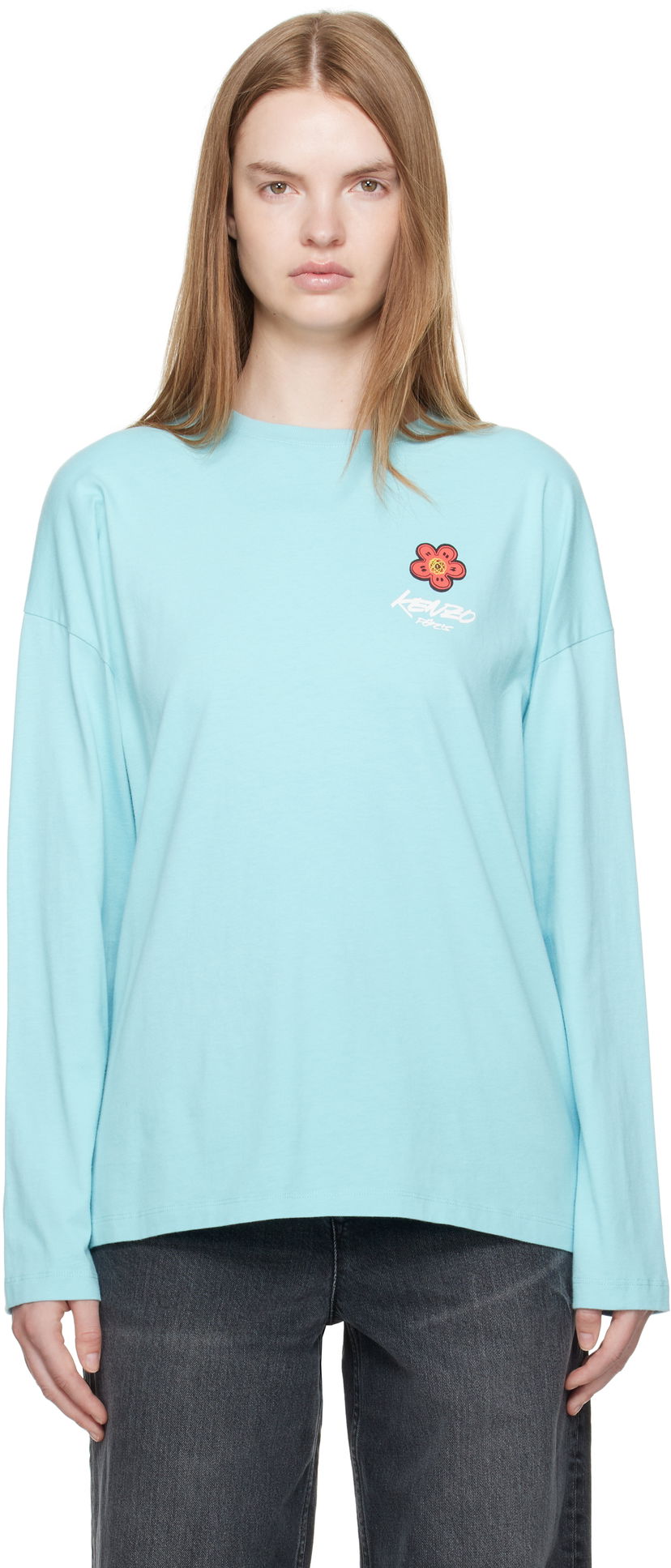 T-paita KENZO Kenzo Paris Futura 2000 Edition Long Sleeve T-Shirt Turkoosi | FF62TL3504SG