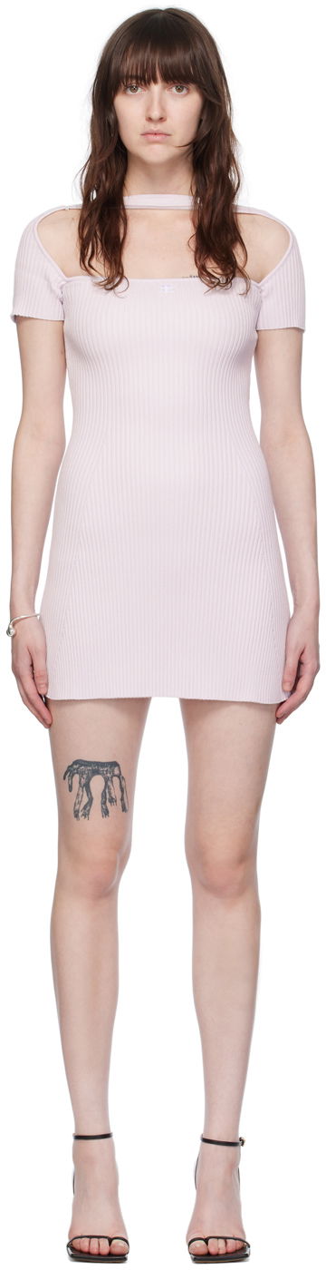 Mekko Courrèges Cutout Detail Bodycon Mini Dress Violetti | 224MRO416FI0001