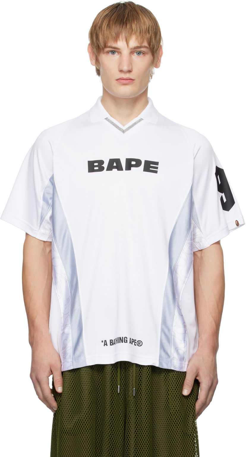 Jersey BAPE Multi Logo Soccer Jersey T-Shirt Valkoinen | 001CSK801308M