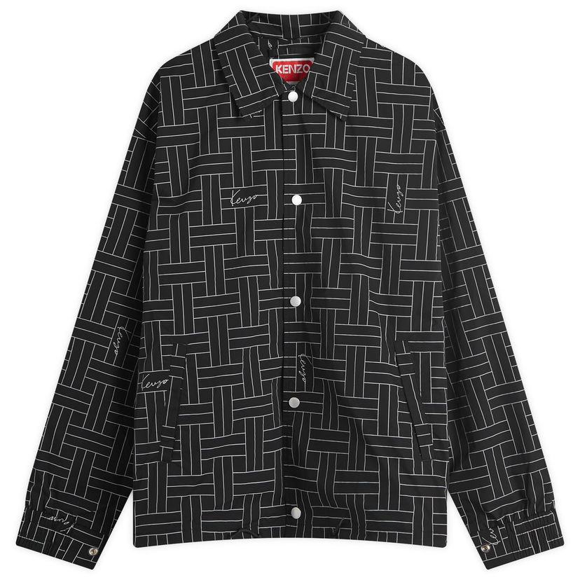 Takki KENZO Men's Weave Print Windbreaker Jacket in Black, Size Small | END. Clothing Musta | FE65BL1639NJ-99