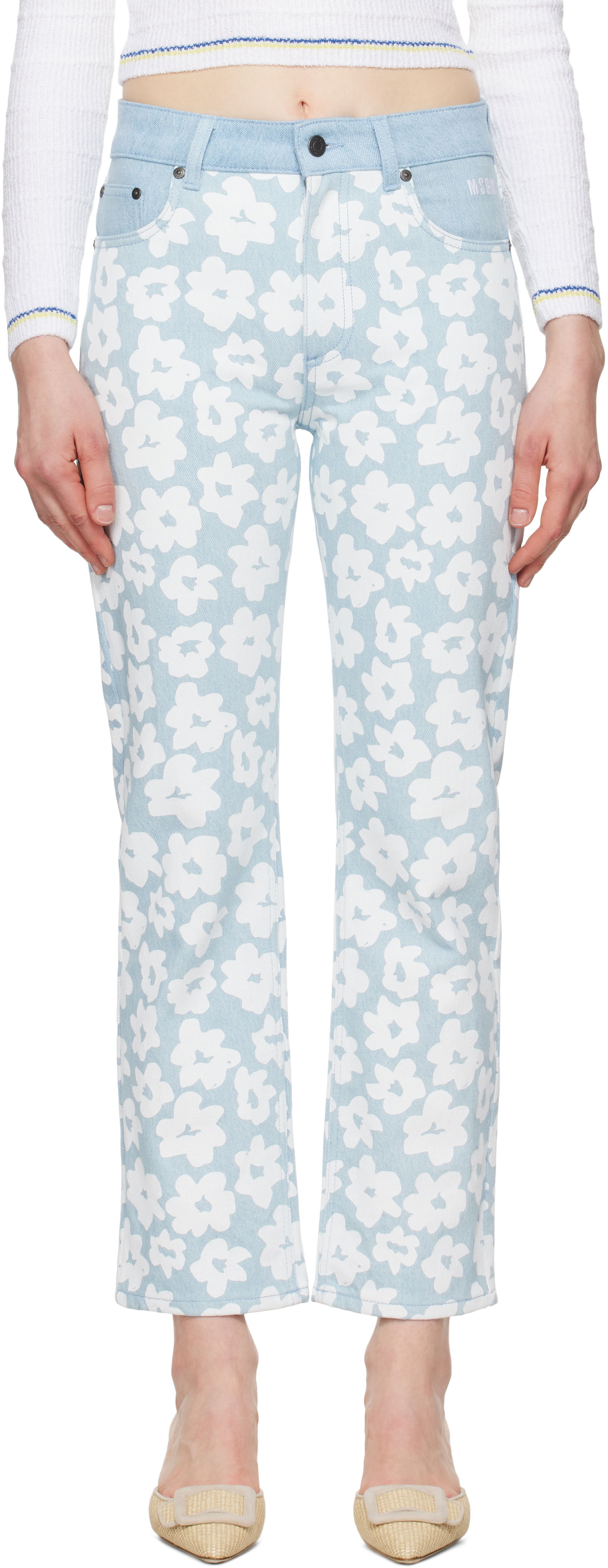 Jeans MSGM MSGM Printed Jeans Sininen | 3841MDP232 257272, 0