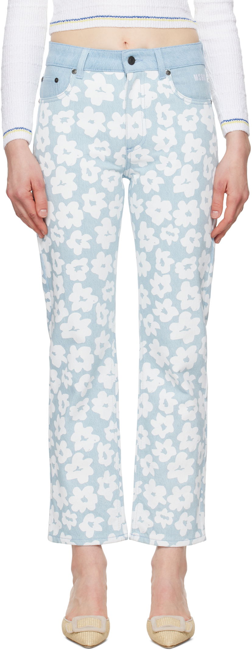 Jeans MSGM MSGM Printed Jeans Sininen | 3841MDP232 257272