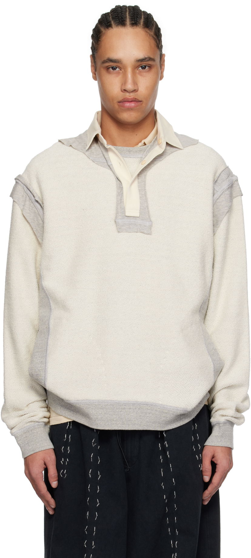 Villapaita Maison Margiela Maison Margiela Décortiqué Polo Sweatshirt Beige | S50GU0227 M25022