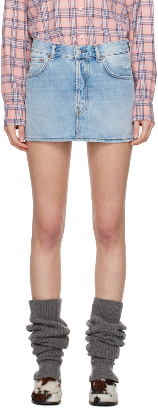 Hame Acne Studios Faded Denim Miniskirt Sininen | AF0422-