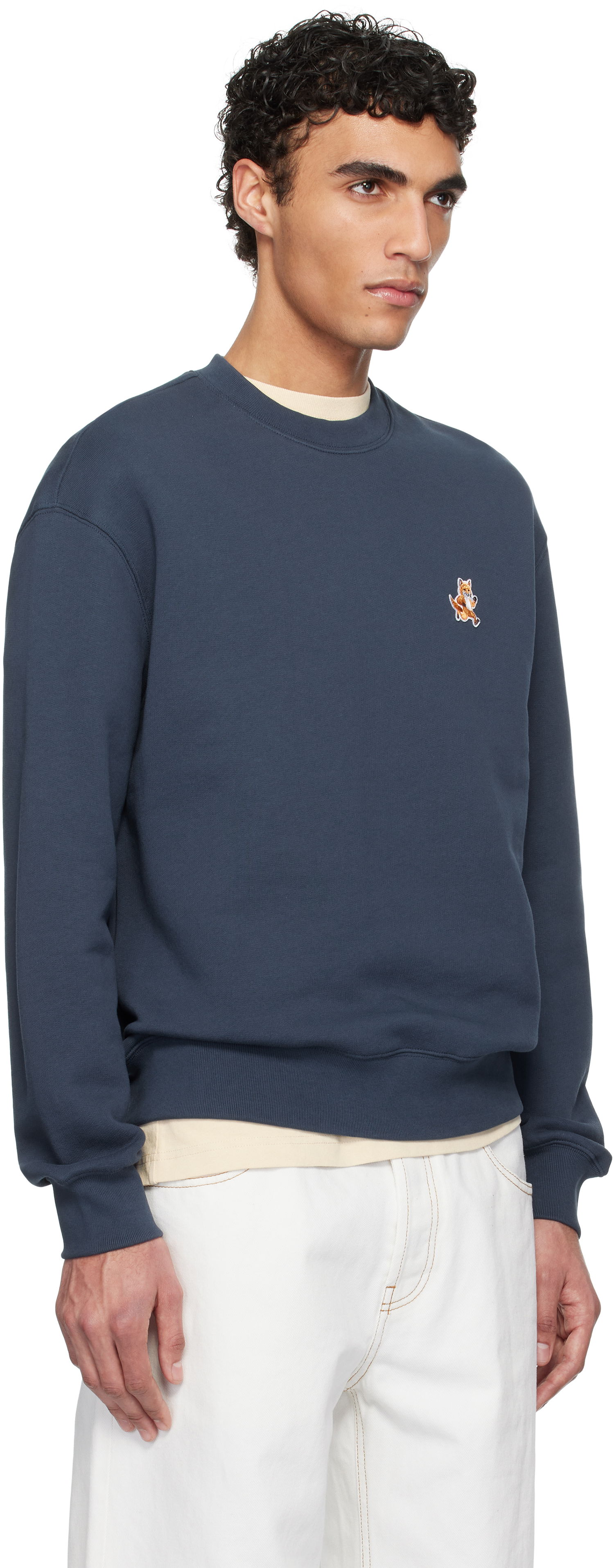 Huppari MAISON KITSUNÉ Maison Kitsuné Speedy Fox Patch Comfort Sweatshirt Tummansininen | MM00313KM0321, 1