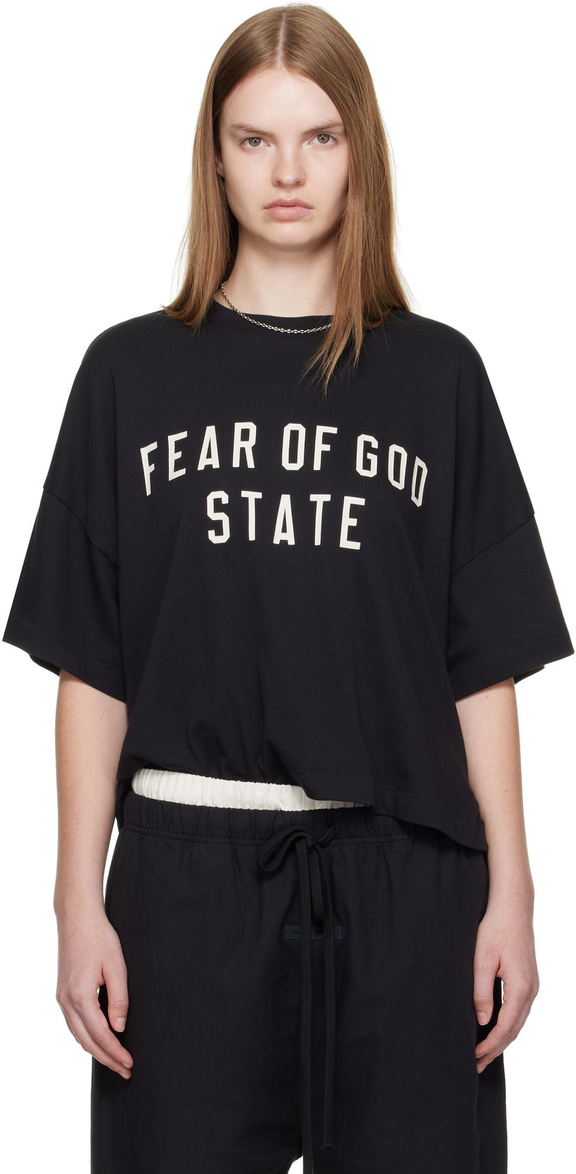 T-paita Fear of God Fear of God ESSENTIALS Boxy T-shirt Musta | 125SP257160FW