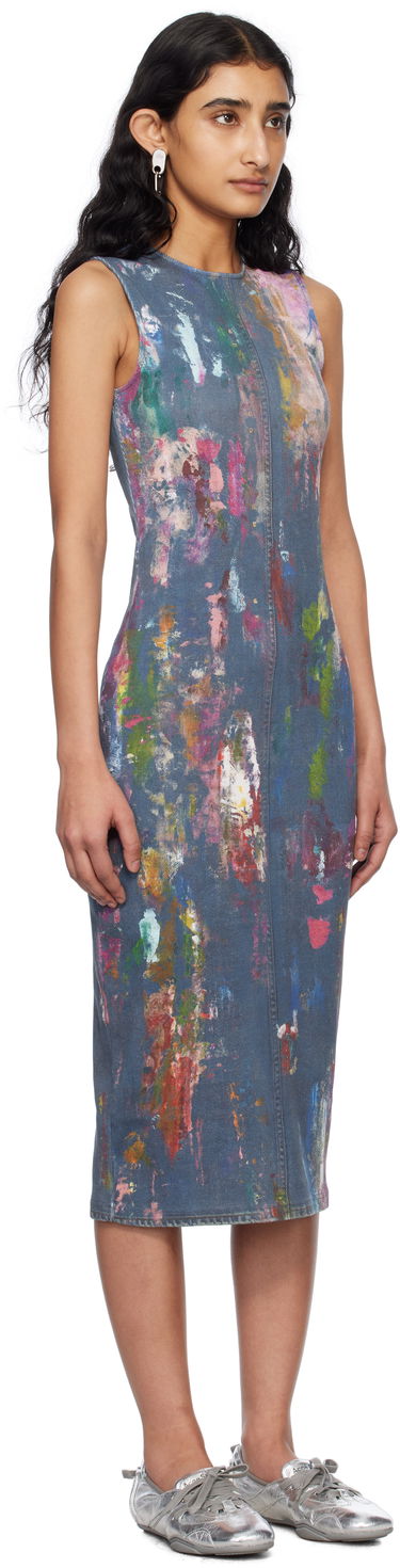Mekko Acne Studios Acne Studios Paint Splatter Midi Dress Sininen | A20788-, 1
