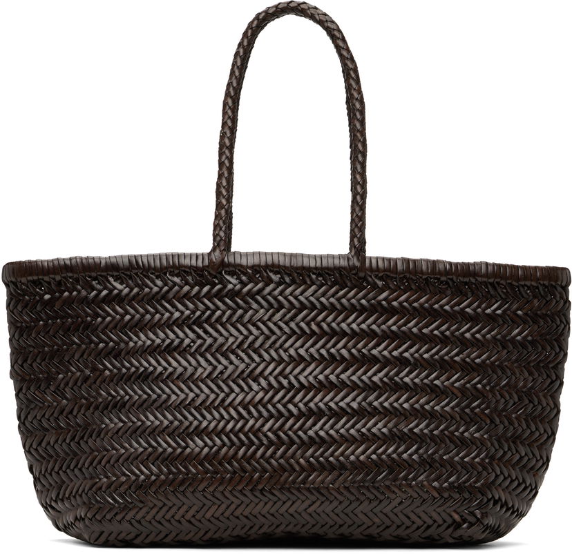 Kangaskassi Dragon Diffusion Dragon Diffusion Triple Jump Big Woven Leather Tote Ruskea | 8810