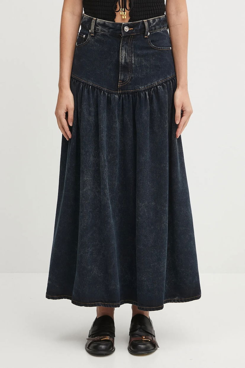 Hame GANNI GANNI A-Line Maxi Denim Skirt Sininen | J1759