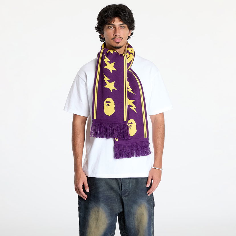 Huivi BAPE Jacquard Bape Logo Long Scarf Violetti | 001GDK801011M PUR
