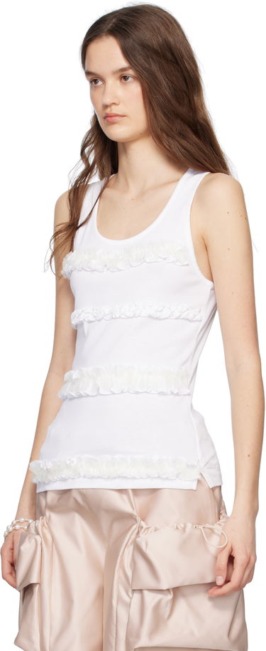 Tankkitoppi Simone Rocha Simone Rocha Ruffle Frill Tank Top Valkoinen | 5345 0553, 3