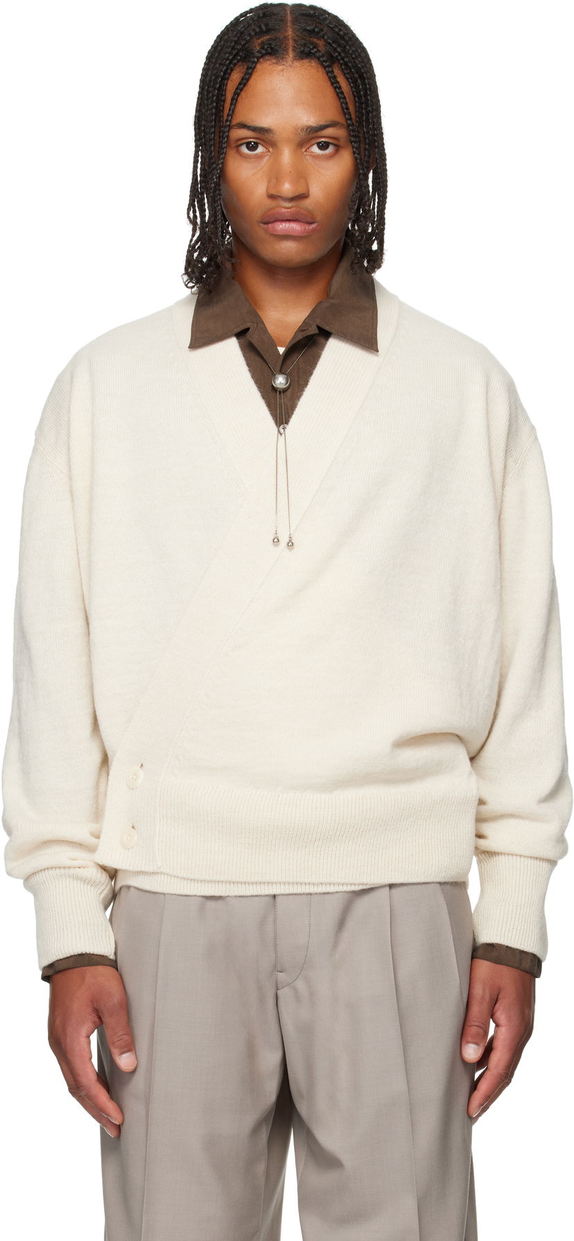 Villapaita LEMAIRE Lemaire Wrap Cardigan Valkoinen | TO1476 LK1028
