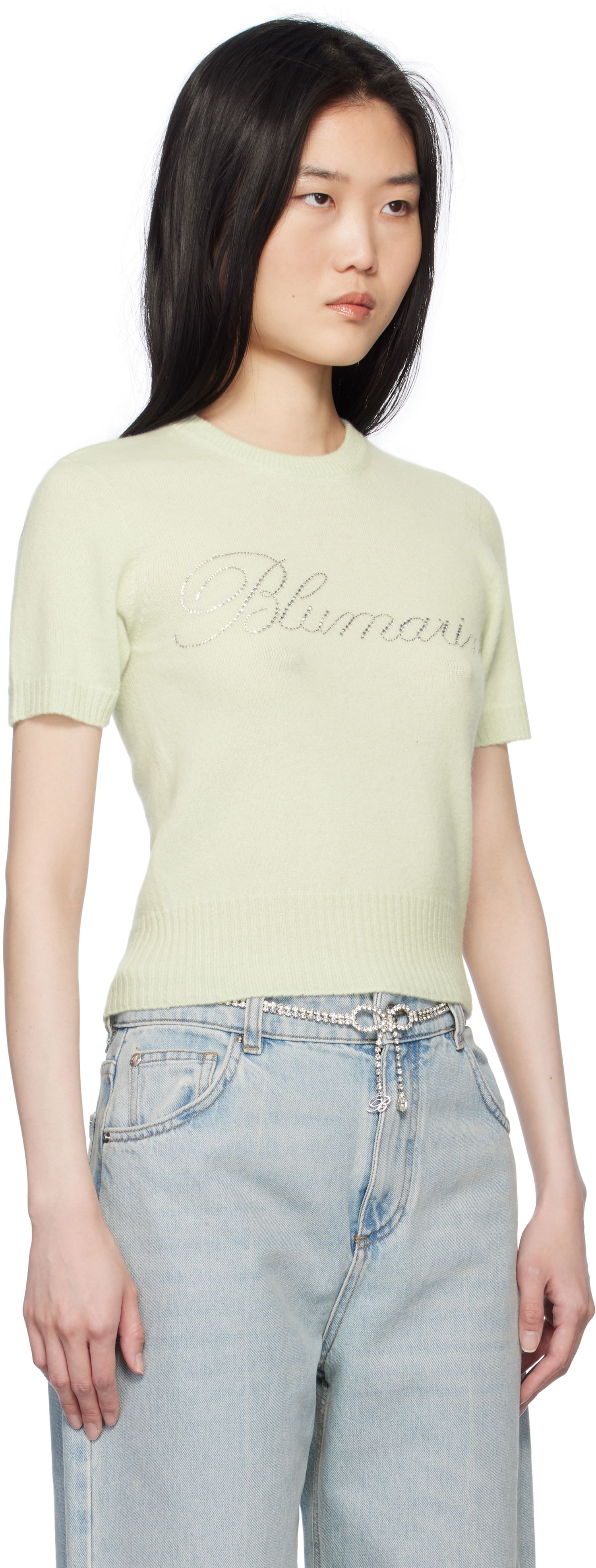 Villapaita Blumarine Blumarine Cashmere Cropped Sweater Vihreä | P522M548A, 1