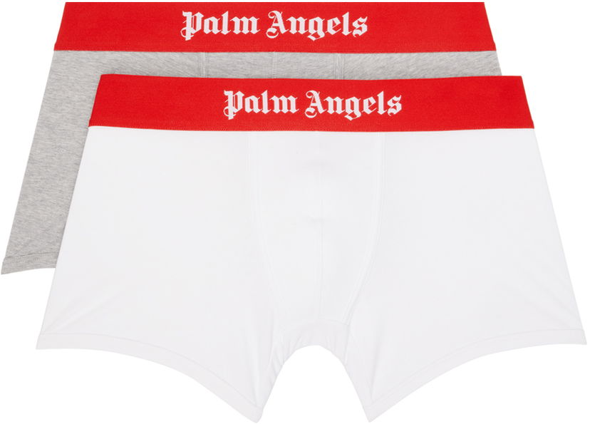 Nyrkkeilijät Palm Angels Palm Angels Two-Pack Boxers Valkoinen | PMUH002S23FAB0058425