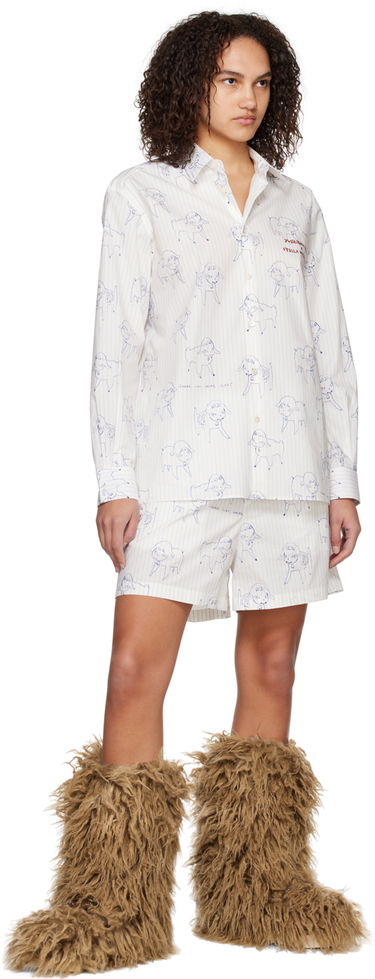 Nyrkkeilijät Stella McCartney Stella McCartney Sheep Can Never Sleep Print Shorts Valkoinen | 6030333BSSH7, 3