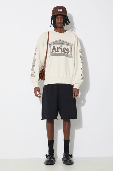 Huppari Aries Ancient Column Sweatshirt Beige | SUAR20034, 1