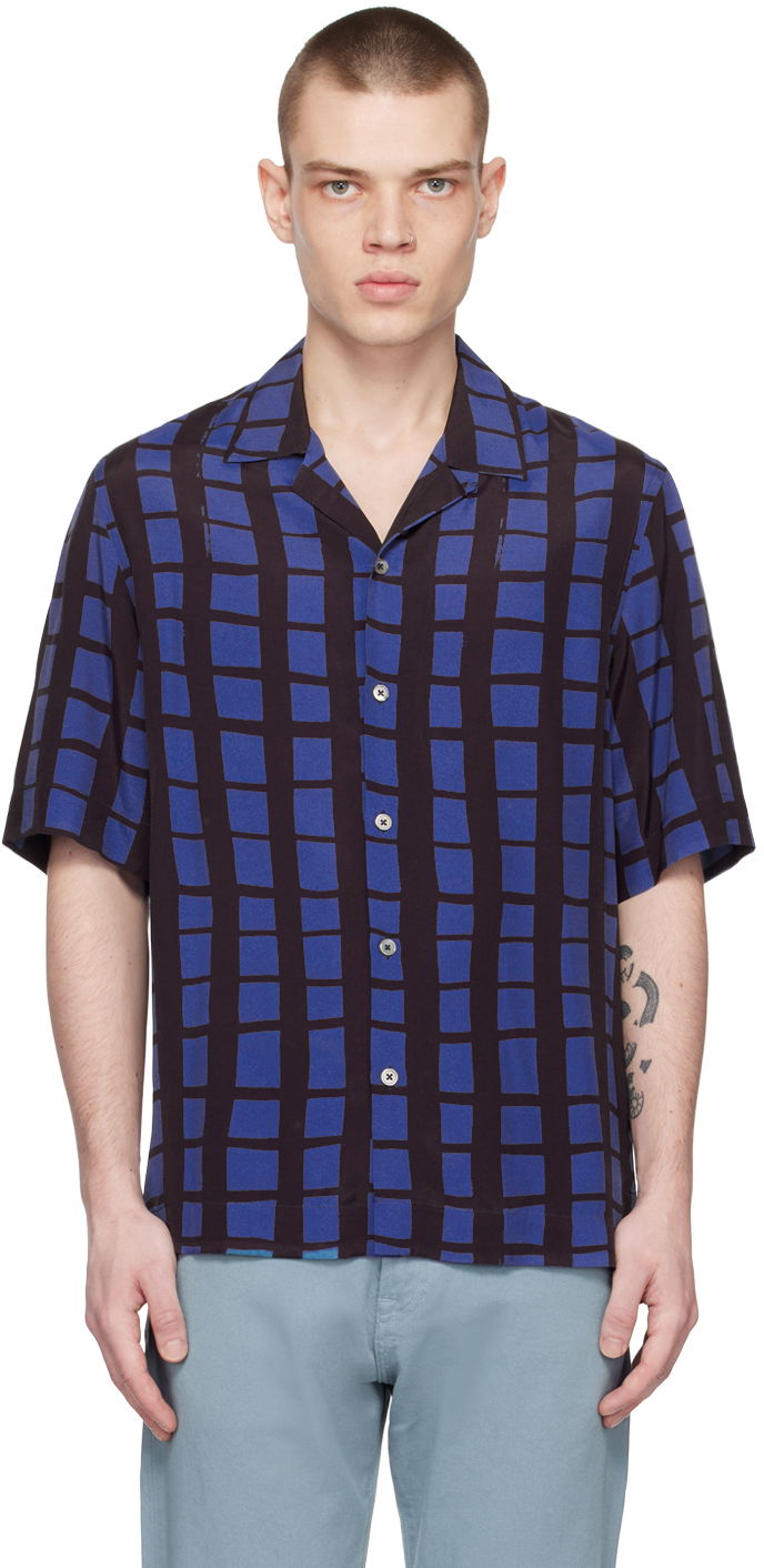 Paita Paul Smith Paul Smith Check Short Sleeve Shirt Sininen | M1R-905U-K01897-47