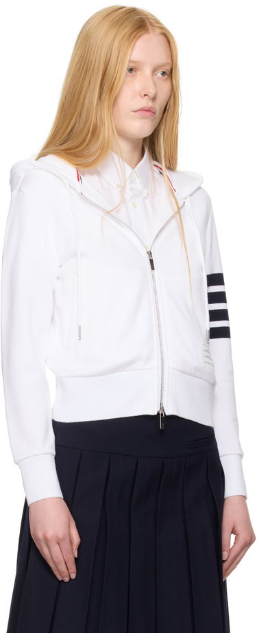 Huppari Thom Browne Thom Browne Classic Zip Up Hoodie Valkoinen | FJT400A-00535, 1