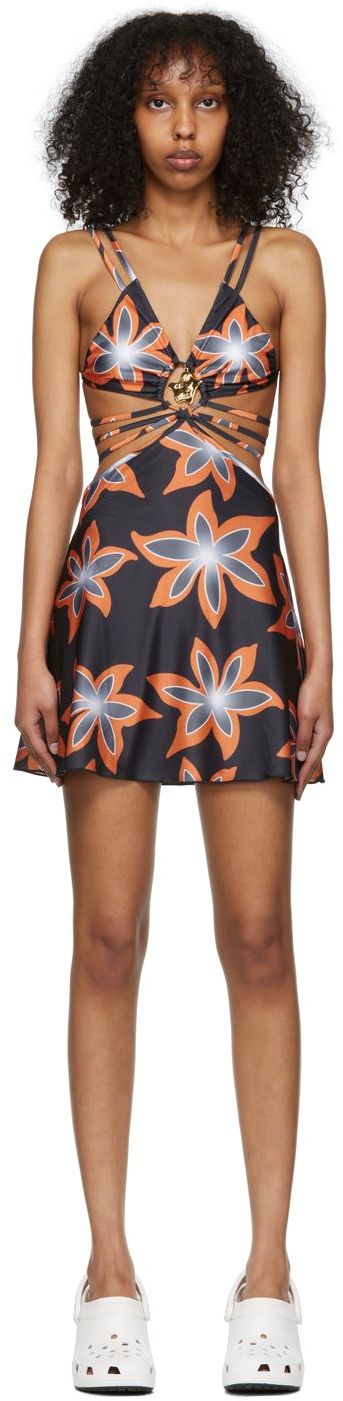 Hame Chopova Lowena Exclusive Floral Print Cutout Mini Dress Monivärinen | 9122