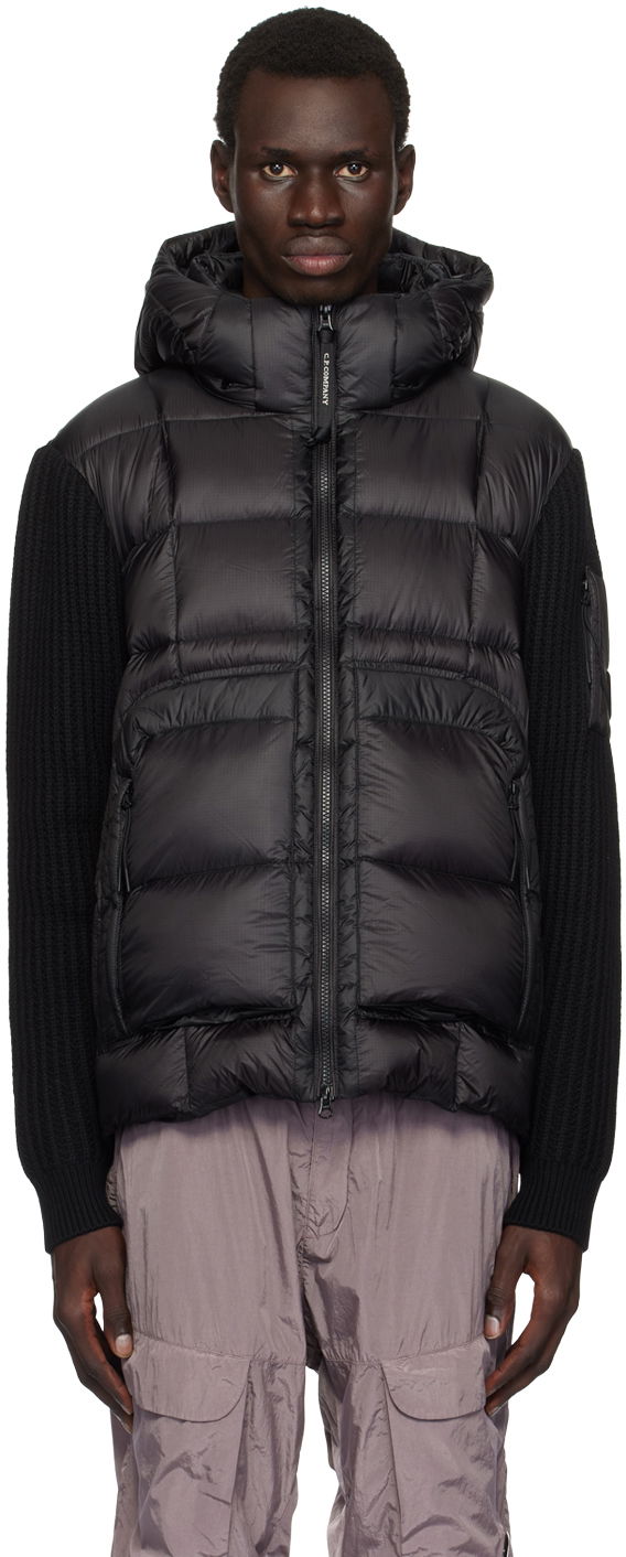 Puffer takki C.P. Company Merino Wool Down Jacket Musta | 17CMKN163A-006390M
