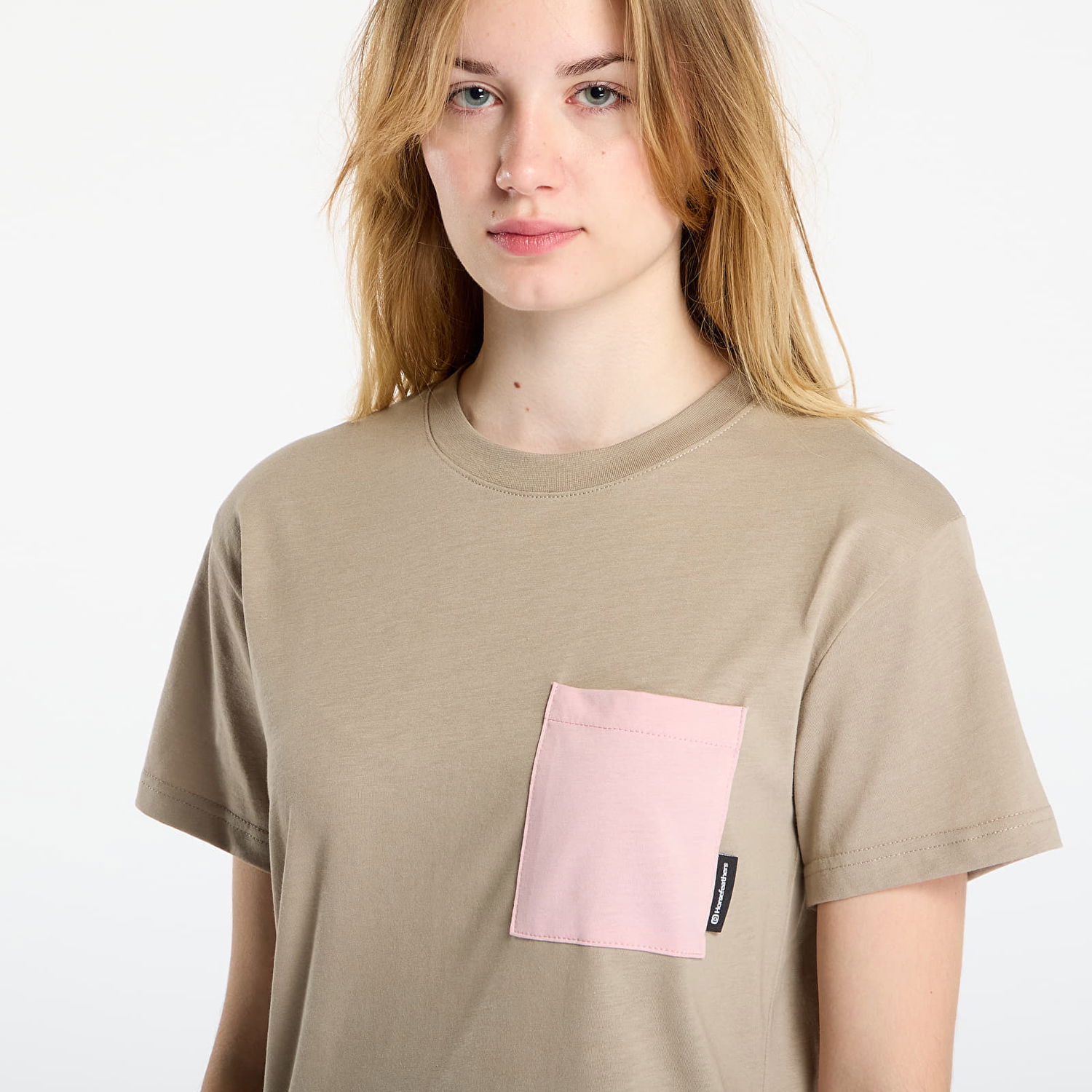 T-paita Horsefeathers Pyper Top T-shirt with contrasting pocket Beige | SW957A, 1