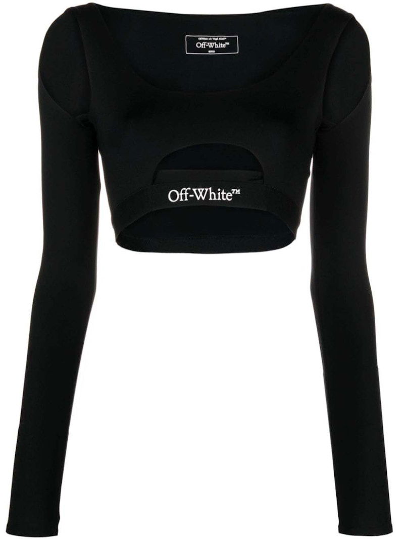 Crop top Off-White Cut-Out Cropped T-Shirt Black Musta | OWVB034F23JER0011001