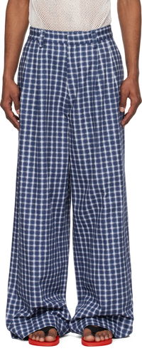ERL Check Pleated Tailored Trousers