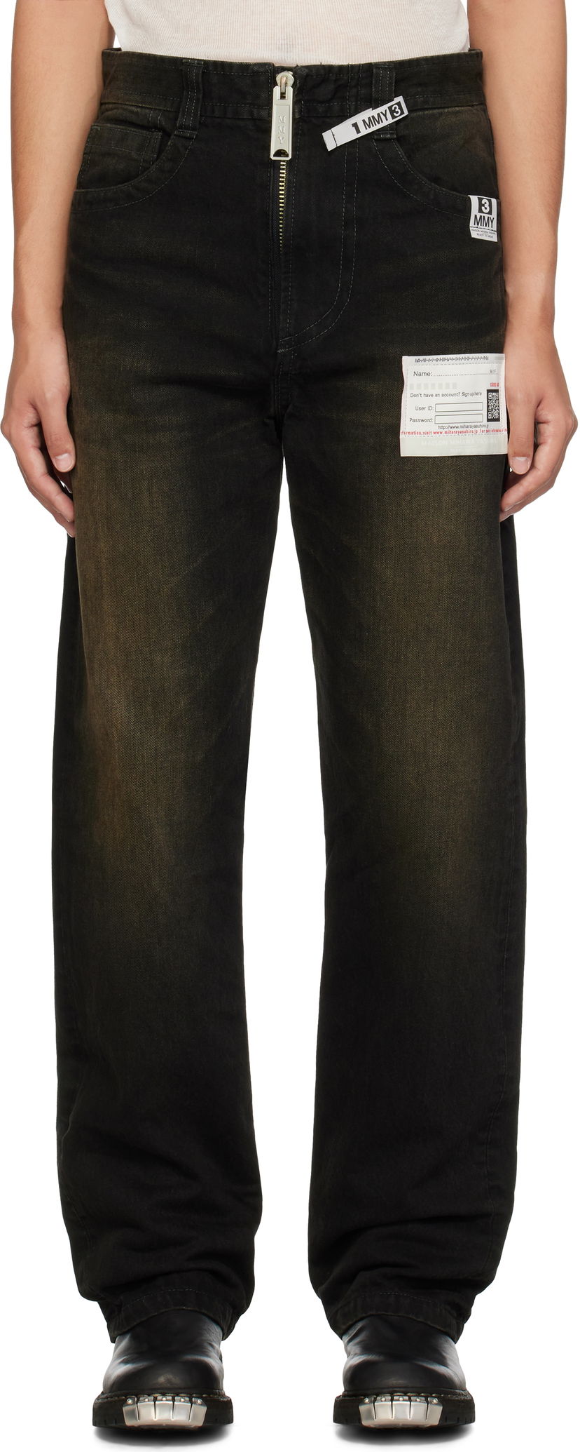 Jeans Maison MIHARA YASUHIRO Amateur Sewn Jeans Musta | A13PT022