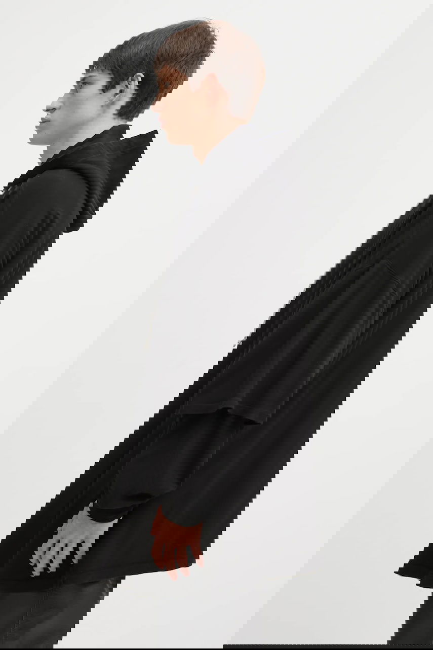 Huppari Rick Owens Rick Owens DRKSHDW Tommy Hustler Oversized Layered Sleeve Hoodie Musta | DU02E7271.JDB, 1
