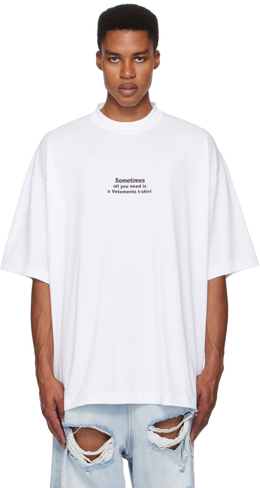 T-paita VETEMENTS 'All You Need' Oversized T-Shirt Valkoinen | UA66TR690W
