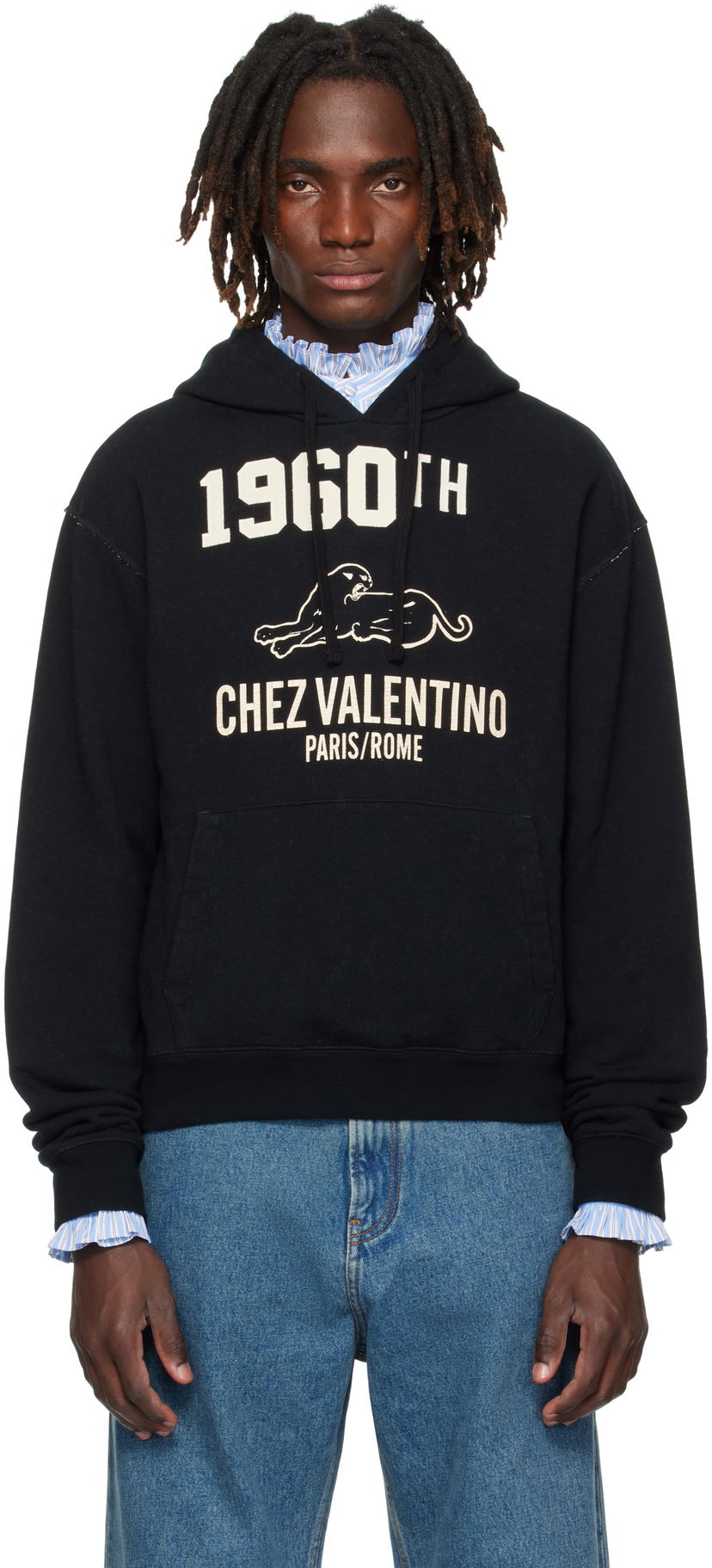 Huppari Valentino Valentino 'Chez Valentino' Hoodie Musta | 7V3MF29MB1M