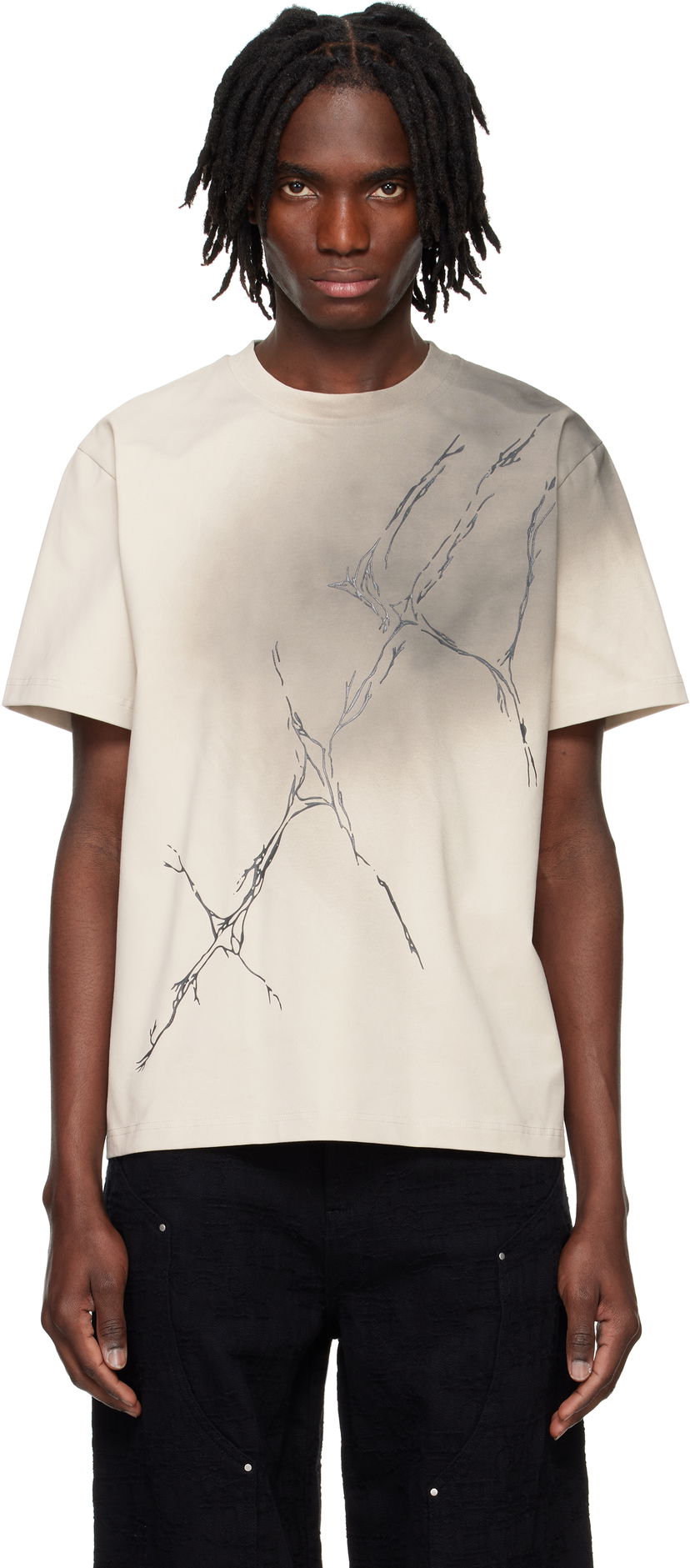 T-paita HELIOT EMIL HELIOT EMIL Fluxus Graphic T-Shirt Beige | PRESS25_M_09_129_ST18