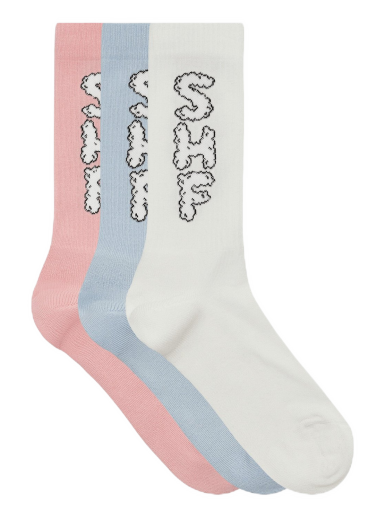 Sukat Sky High Farm 3 Pack Cloud Logo Sock Monivärinen | SHF03K003 1