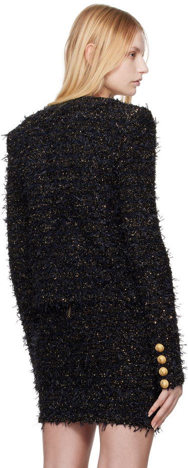 Takki Balmain Balmain Tweed Jacket with Gold-Tone Buttons Musta | EF1SK048KB19, 2