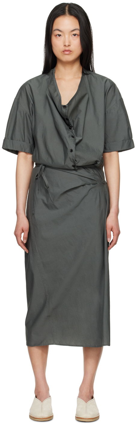 Mekko LEMAIRE Lemaire Wrap Midi Dress Vihreä | DR1068 LF1209