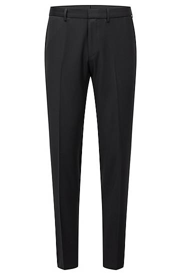 Housut BOSS Extra-Slim Fit Virgin Wool Serge Suit Trousers Musta | 50469184