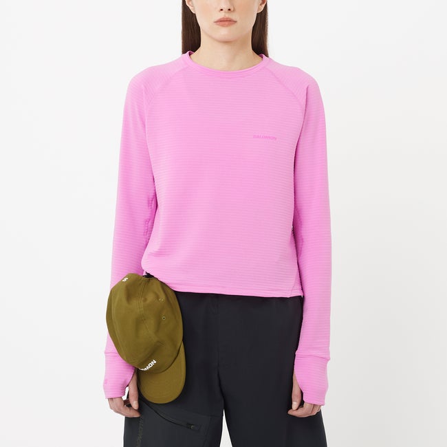 T-paita Salomon Long-Sleeve Essential Lightwarm Top Vaaleanpunainen | LC2604500
