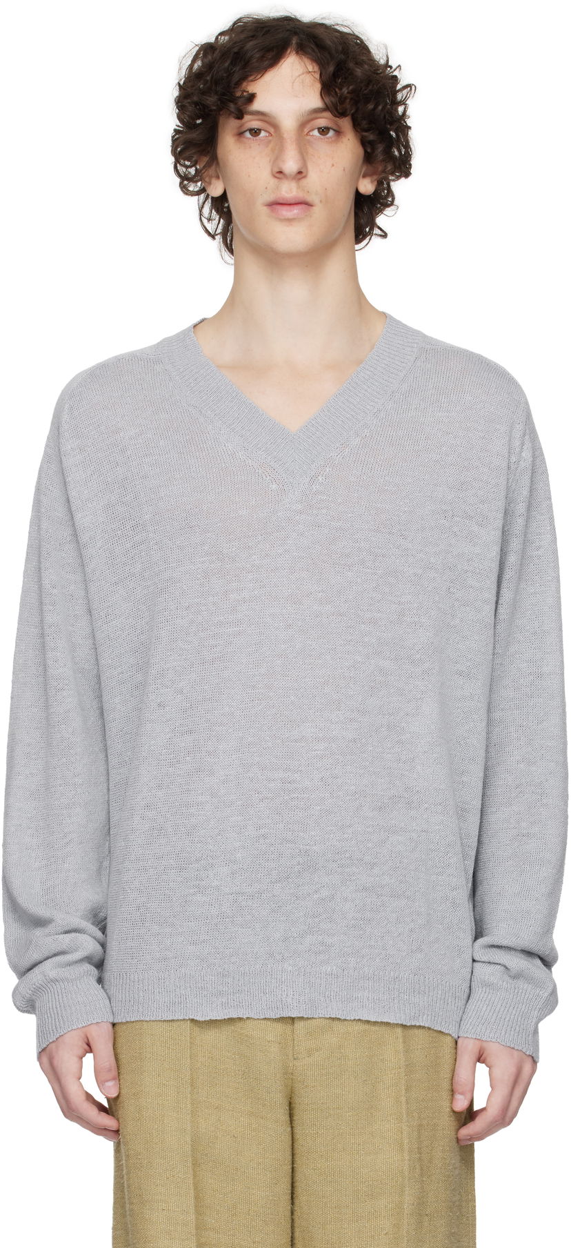 Villapaita OUR LEGACY Our Legacy Rue V-Neck Sweater Harmaa | M2253RB