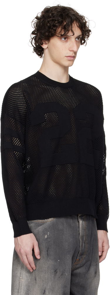 Villapaita AMIRI AMIRI '22' Mesh Crewneck Sweater Musta | AMKNCW1040, 1