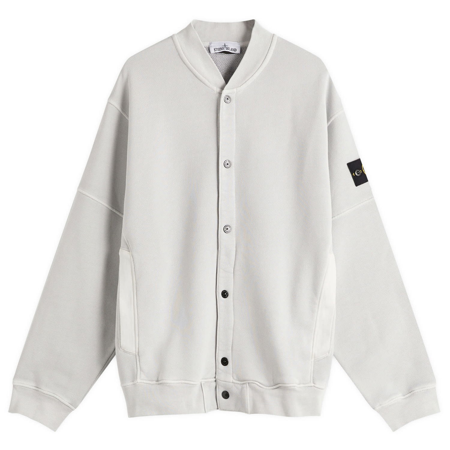Huppari Stone Island Stone Island Old Effect Fleece Bomber Jacket, Size Large Harmaa | K1S156100034-V0161, 0