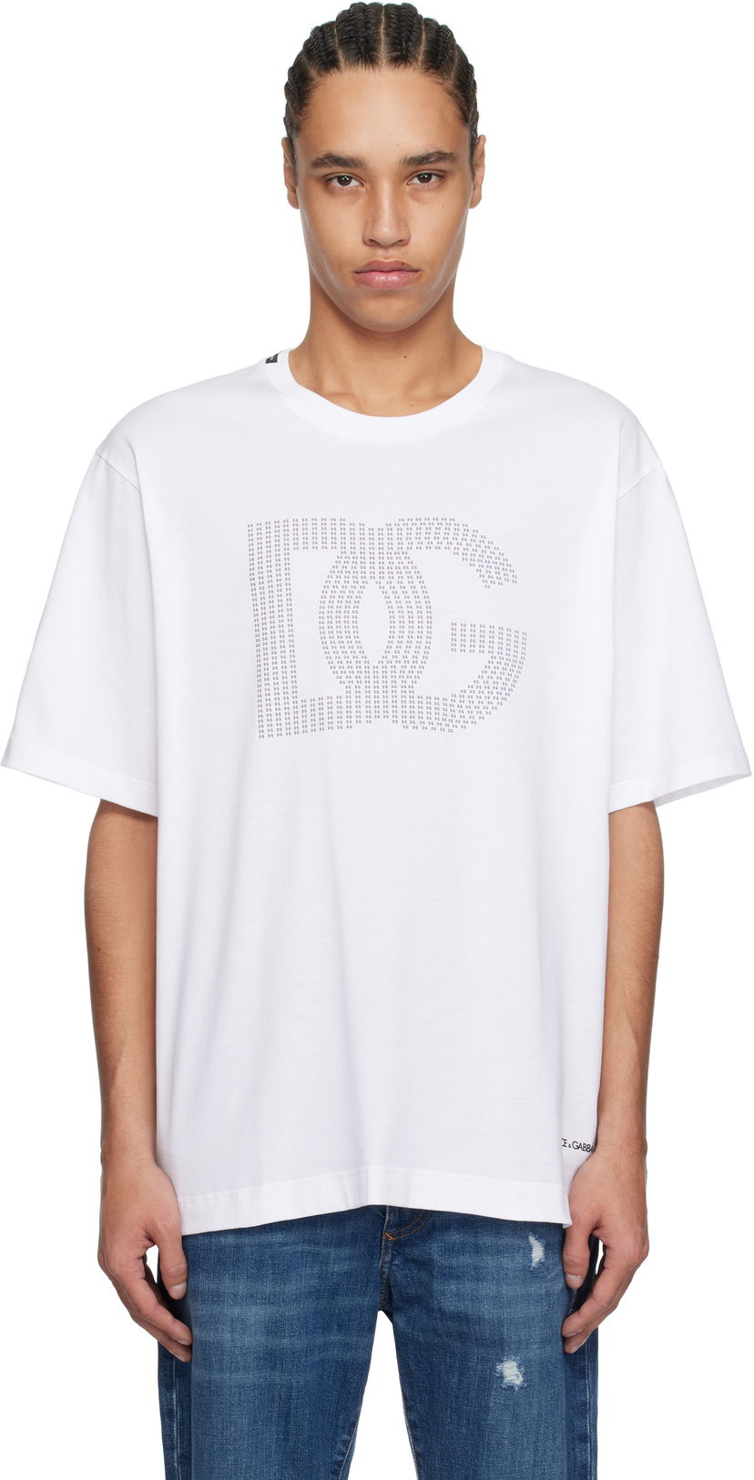 T-paita Dolce & Gabbana Dolce&Gabbana DG Logo T-Shirt Valkoinen | G8PN9TG7O4O